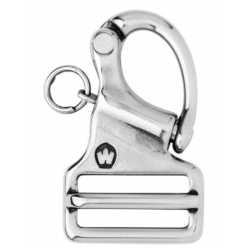 Snap hook with fixed eye - For 20 mm webbing - Length: 44 mm