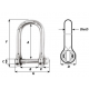 Self-locking large shackle - Dia 6 mm