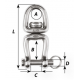 Swivel - With clevis pin - with ball bearings - Length: 70 mm