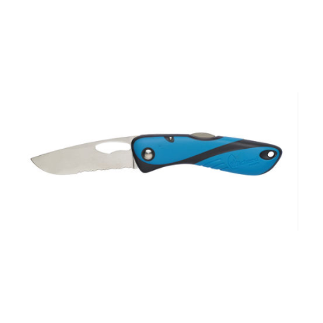 Couteau Offshore - Lame crantée - Bleu