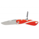 Aquaterra knife - Single plain blade & corkscrew - Red