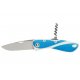 Aquaterra knife - Single plain blade & corkscrew - Bleu