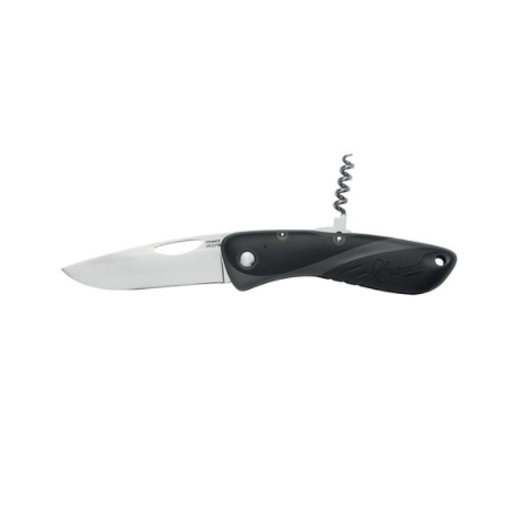 Hunting Fishing Aquaterra knife - Plain blade & corkscrew - Black